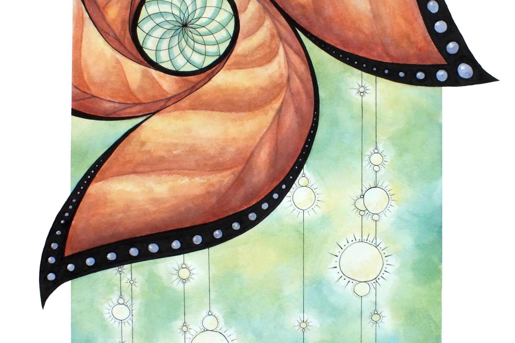 Floral watercolor and Ink painting