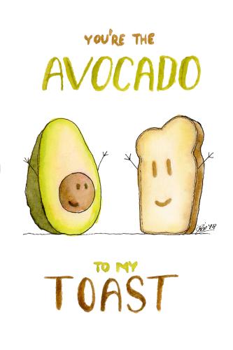 Avocado Valentines Card